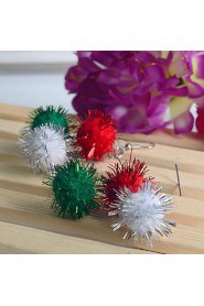 Lureme Fashion Three Christmas Multicolour Ball Alloy Drop Earrings