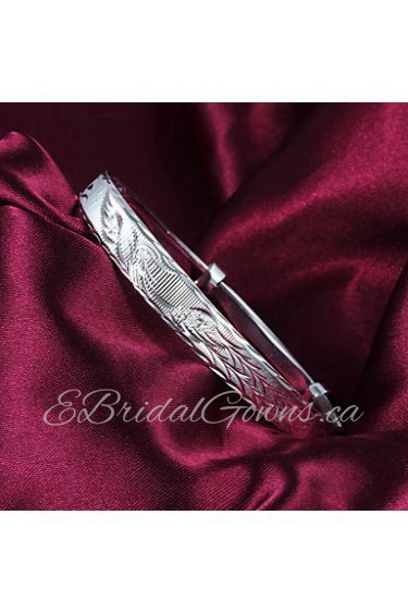 High Quality Lovely Silver Silver-Plated Fhenix Carved Bangle Bracelets