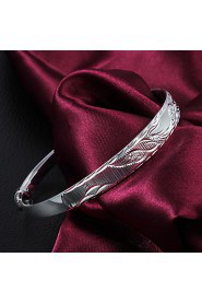 High Quality Lovely Silver Silver-Plated Fhenix Carved Bangle Bracelets