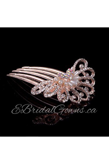 Alloy Hair Combs With Imitation Pearl/Rhinestone Wedding/Party Headpiece