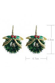 Lureme Fashion Baking Varnish Bowknot Christmas Ring Alloy Drop Earrings