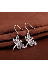 Sweet Droganfly Shape Silver Plated Earring (Silver)(1Pair)