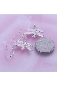 Sweet Droganfly Shape Silver Plated Earring (Silver)(1Pair)