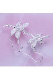 Sweet Droganfly Shape Silver Plated Earring (Silver)(1Pair)