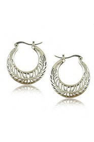 New Bohimia Tibetan Silver Hollow Design Hoop Earrings