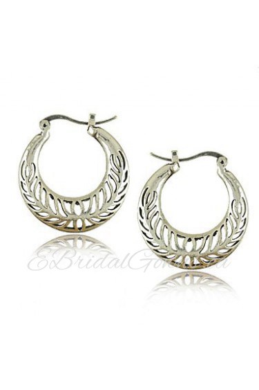 New Bohimia Tibetan Silver Hollow Design Hoop Earrings