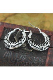 New Bohimia Tibetan Silver Hollow Design Hoop Earrings