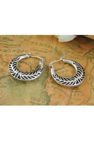 New Bohimia Tibetan Silver Hollow Design Hoop Earrings