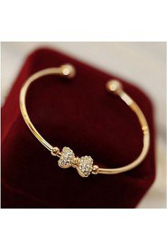 Lucky Star Women's Elegant Rhinestone Bow Bracelet