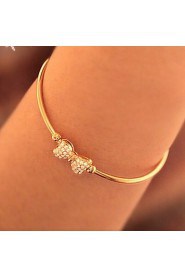 Lucky Star Women's Elegant Rhinestone Bow Bracelet