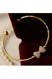 Lucky Star Women's Elegant Rhinestone Bow Bracelet