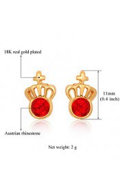 InStyle 18K Chunky Gold Plated Heats Stud Rhinestone Earrings High Quality