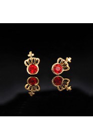 InStyle 18K Chunky Gold Plated Heats Stud Rhinestone Earrings High Quality