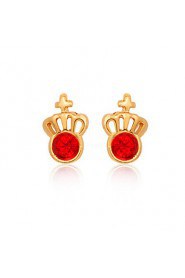 InStyle 18K Chunky Gold Plated Heats Stud Rhinestone Earrings High Quality