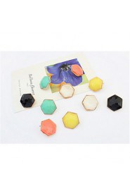 Hot Fashion Women Fine Wedding Party Jewelry Lots Colors Irregular Stone Gold Alloy Stud Earrings