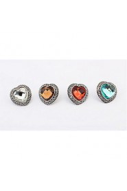 Fine Studs Earrings Fashion Jewelry Ear Studs For Women Party Dress Statement Rhinestone Heart Earrings