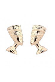 Super Trendy Personality Exaggerated Human Face Gold Earrings Statement Men Unisex Jewelry