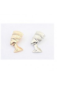 Super Trendy Personality Exaggerated Human Face Gold Earrings Statement Men Unisex Jewelry