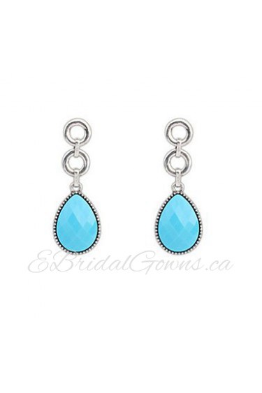 Fashion Women Nice Jewelry Charming Earrings Brand Double Round Circle Water Drop Dangle Earrings