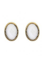 Fashion Jewelry Vintage Look Antique Simple Oval Candy Colors Stud Earrings Trendy Gifts For Women