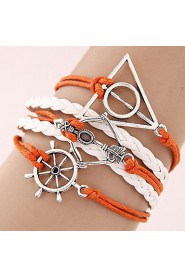 Women's European Style Retro Simple Triangle Arrow Anchor Multilayer Fashion Bracelet