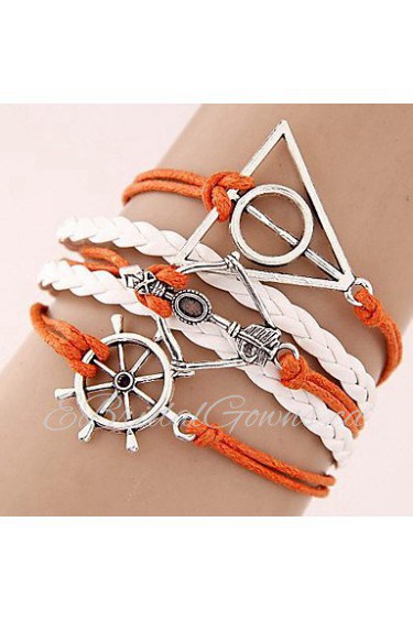 Women's European Style Retro Simple Triangle Arrow Anchor Multilayer Fashion Bracelet