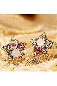 Women's Colorful Cute Pentagram Diamond Earrings