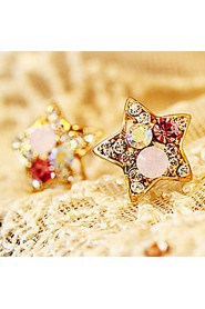 Women's Colorful Cute Pentagram Diamond Earrings