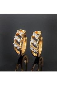 Girl Friend Gift Brass Yellow Gold Plated with Cubic Zirconia Girls' Earrings(More Colors)