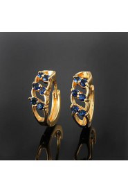 Girl Friend Gift Brass Yellow Gold Plated with Cubic Zirconia Girls' Earrings(More Colors)