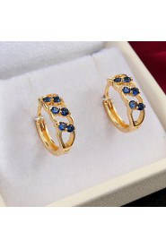 Girl Friend Gift Brass Yellow Gold Plated with Cubic Zirconia Girls' Earrings(More Colors)