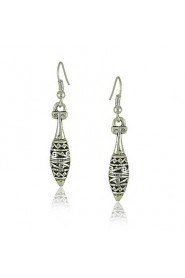 Tibetan Silver Stereo Carve Vases Earrings