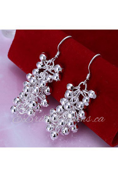 Simple Grape Shape Silver Plated Foreign Trade Earring(Silver)(1Pair)