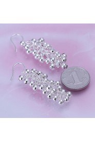 Simple Grape Shape Silver Plated Foreign Trade Earring(Silver)(1Pair)