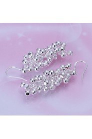 Simple Grape Shape Silver Plated Foreign Trade Earring(Silver)(1Pair)