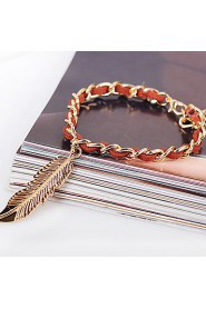 Unisex Chain Bracelet Silver / Alloy / Leather / Rope Non Stone