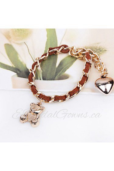 Unisex Chain Bracelet Silver / Alloy / Leather / Rope Non Stone