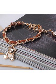 Unisex Chain Bracelet Silver / Alloy / Leather / Rope Non Stone