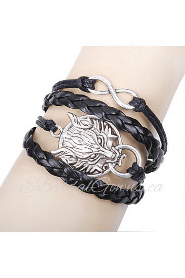 Unisex Chain Bracelet Silver / Alloy / Leather / Rope Non Stone