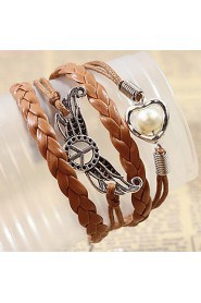 Unisex Chain Bracelet Silver / Alloy / Leather / Rope Non Stone