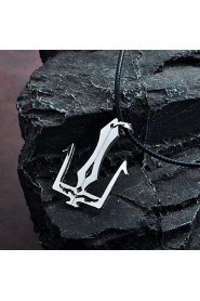 Europen Style Antique Silver Alloy Fork Necklace