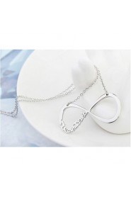 Simple 8 Shaped Collar Choker Statement Silver Plated Necklace Women Nice Jewelry