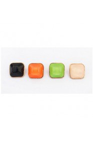 Romantic Korean Style Colorful Fashion Women Accessories Sweet Bright Glaze Square Ear Studs Candy Color Square Earrings