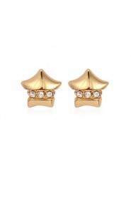 InStyle 18K Chunky Gold Plated Heats Stud Rhinestone Earrings High Quality