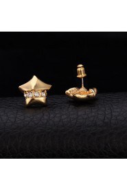 InStyle 18K Chunky Gold Plated Heats Stud Rhinestone Earrings High Quality