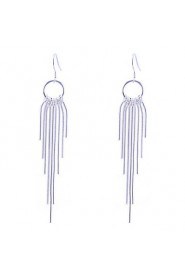 925 Silver Plating European Style Fashion Silver Snakelike Chain Drop Earrings