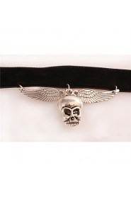 Retro 3D Skull Angel Wings Necklace