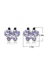 Korean Fashion Studded With Drill Delicacy Butterfly Alloy Stud Earrings