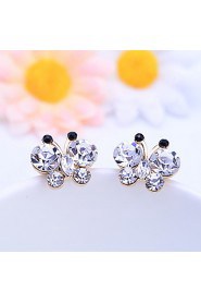 Korean Fashion Studded With Drill Delicacy Butterfly Alloy Stud Earrings