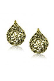 Unique Carving Hollow Out Design Vintage Earrings Jewelry